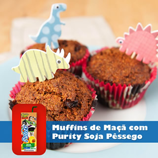 Muffins de Maçã com Suco de Soja de Pêssego