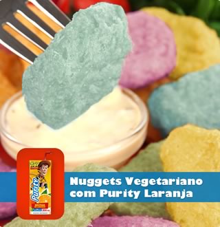 Nuggets Vegetariano com Néctar de Laranja