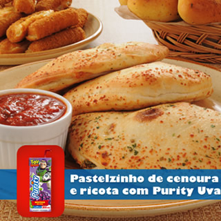 Pastelzinho de cenoura e ricota com Néctar de Uva