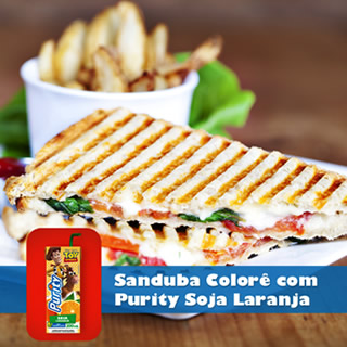 Sanduba Colore com Suco de Soja de Laranja
